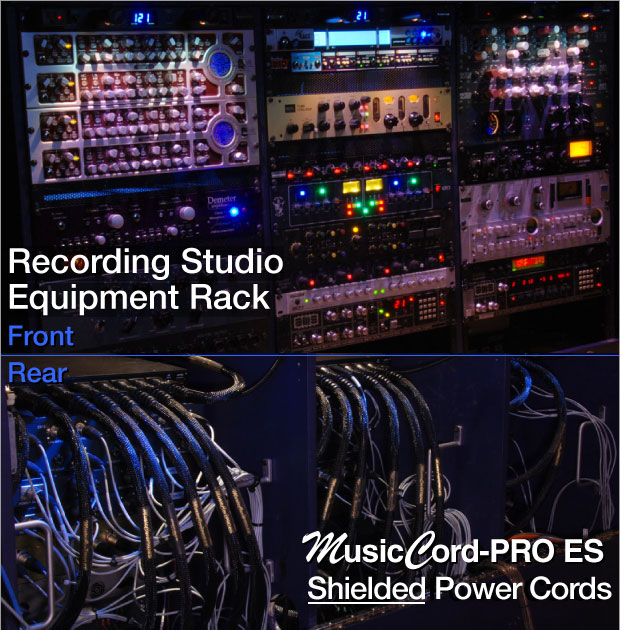 Audio/Video & Recording Studio Equipment Rack Best Practices Shielded Power Cables - MusicCord - Essential Sound Products
