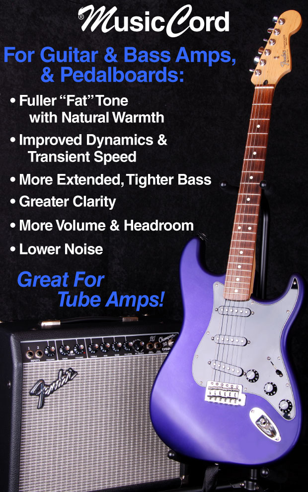 Guitar Amp Power Cord Improves Clarity  Tone Tighter Bass - MusicCord - Essential Sound Products