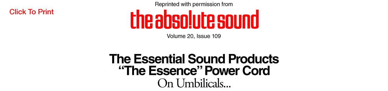 The Essence Audiophile Power Cord & Power Distributor Review The Absolute Sound Magazine - Essential Sound Products