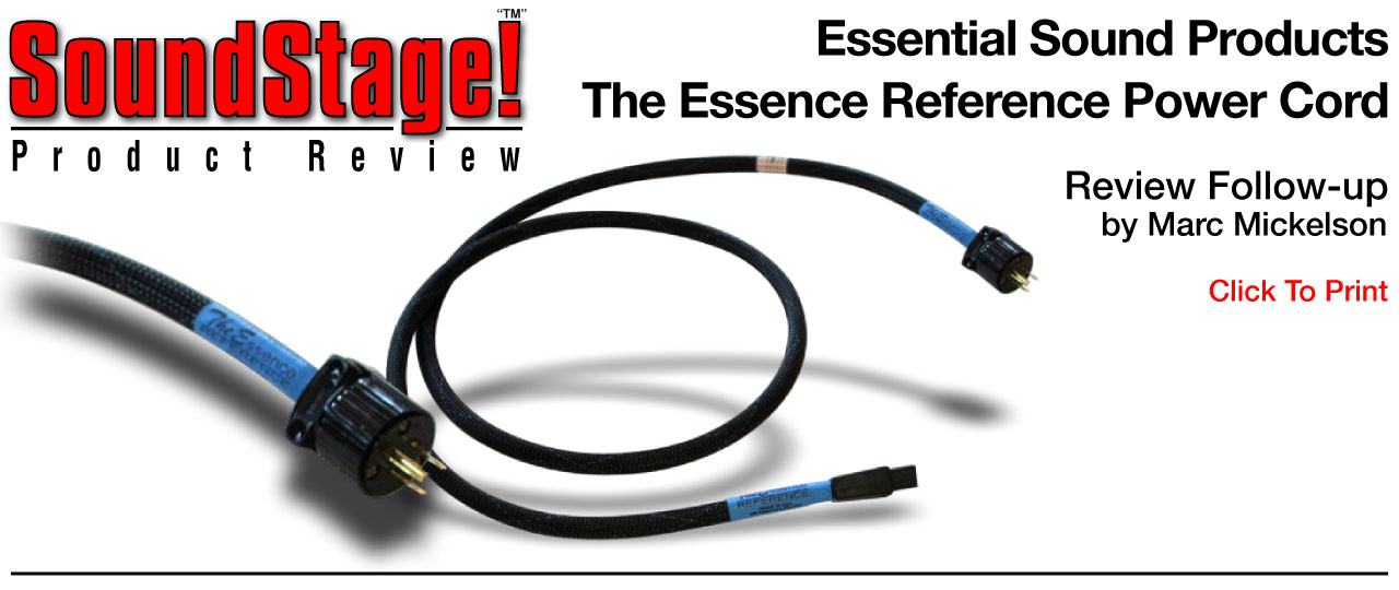 The Essence Reference Power Cord Review - SoundStage Magazine - Essential Sound Products